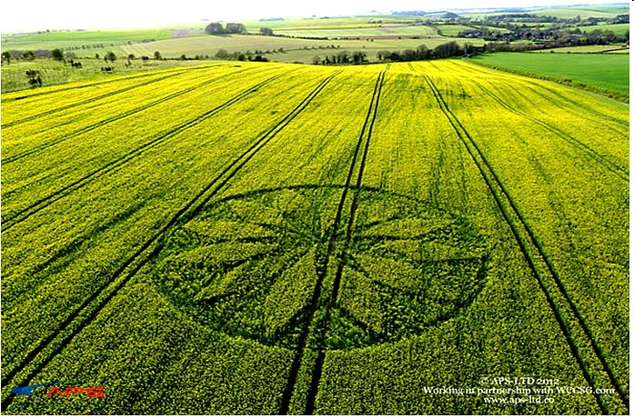 Hill Barn, Wiltshire crop circle, aerial photo 7