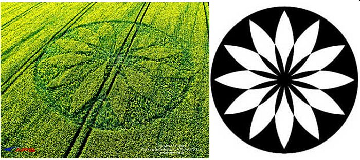 Hill Barn, Wiltshire crop circle, aerial photo 13