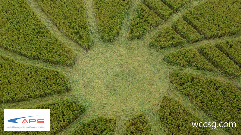 Juggler's Lane, Wiltshire crop circle, aerial photo 12