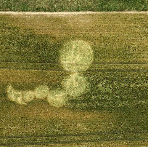 Knoll Down, Wiltshire crop circle, aerial photo 6