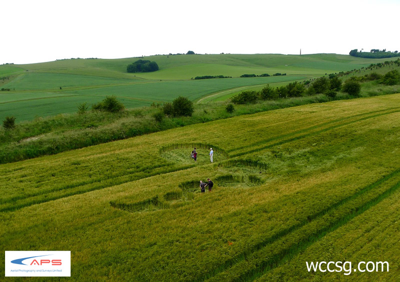 Knoll Down, Wiltshire crop circle, aerial photo 3