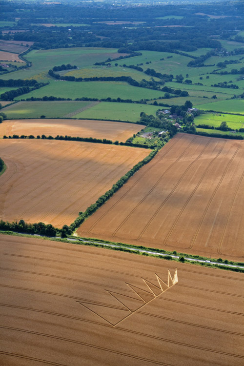 Longwood Road, Hampshire crop circle, aerial photo 5