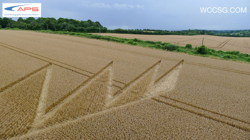 Longwood Road, Hampshire crop circle, aerial photo 3