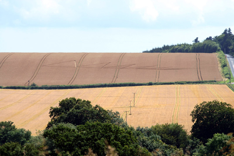 Longwood Road, Hampshire crop circle, aerial photo 25