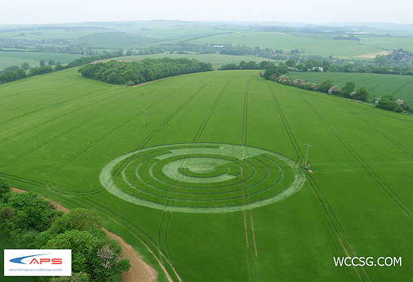 Manton Drove, Wiltshire crop circle, aerial photo 3