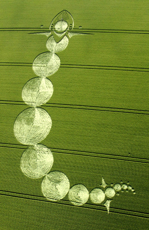 Milk Hill, Wiltshire crop circle, aerial photo 6
