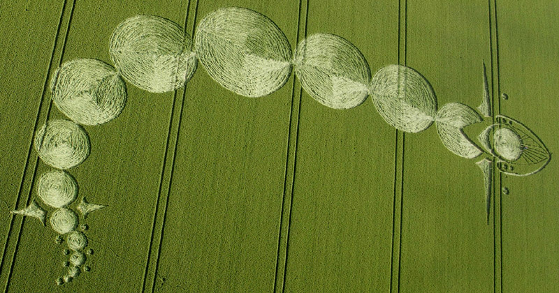 Milk Hill, Wiltshire crop circle, aerial photo 5