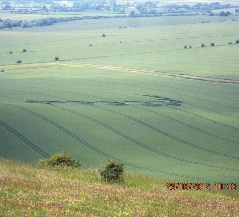 Milk Hill, Wiltshire crop circle, aerial photo 20