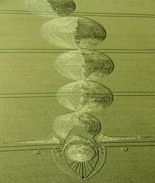 Milk Hill, Wiltshire crop circle, aerial photo 4