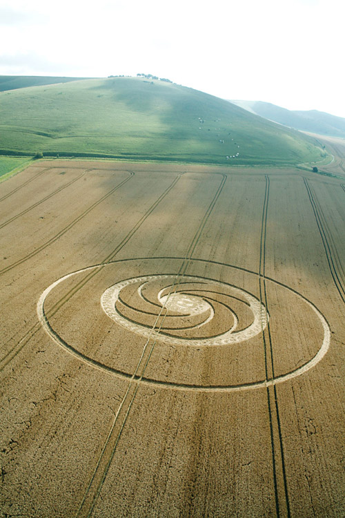 Milk Hill (2), Wiltshire crop circle, aerial photo 11