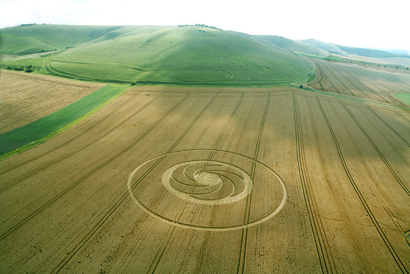 Milk Hill (2), Wiltshire crop circle, aerial photo 8