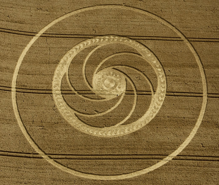 Milk Hill (2), Wiltshire crop circle, aerial photo 5