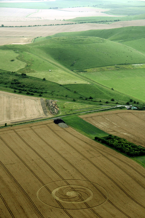 Milk Hill (2), Wiltshire crop circle, aerial photo 50