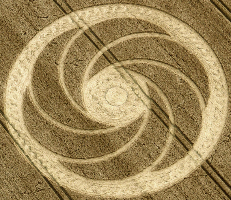 Milk Hill (2), Wiltshire crop circle, aerial photo 2