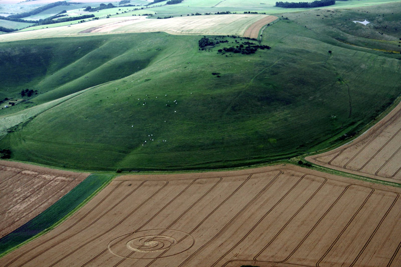 Milk Hill (2), Wiltshire crop circle, aerial photo 4