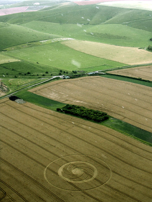Milk Hill (2), Wiltshire crop circle, aerial photo 12