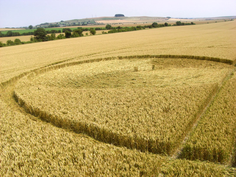 Oliver's Castle, Wiltshire crop circle, aerial photo 20