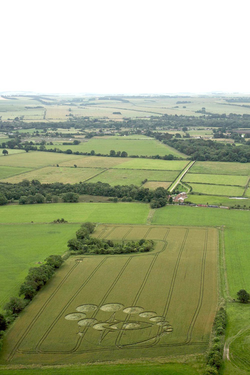 Picked Hill, Wiltshire crop circle, aerial photo 4