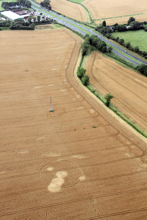 Pickford, Warwickshire crop circle, aerial photo 3