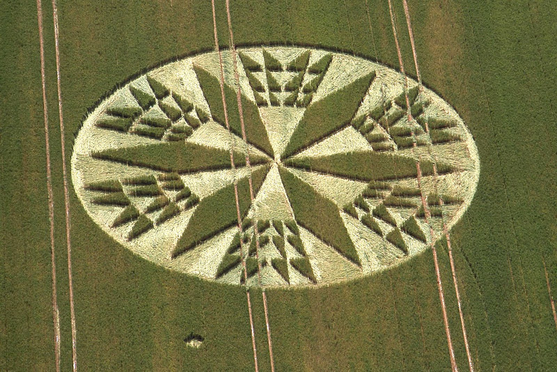 Burrow Hill Fort, Warwickshire crop circle, aerial photo 54