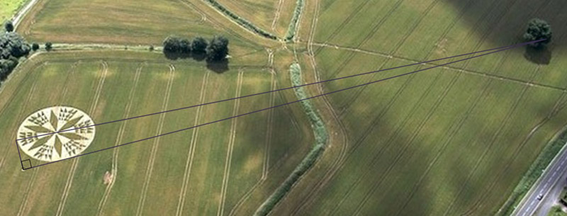 Burrow Hill Fort, Warwickshire crop circle, aerial photo 58