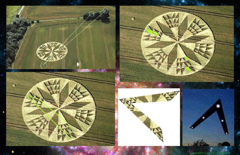 Burrow Hill Fort, Warwickshire crop circle, aerial photo 43