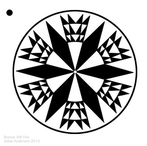 Burrow Hill Fort, Warwickshire crop circle, aerial photo 52