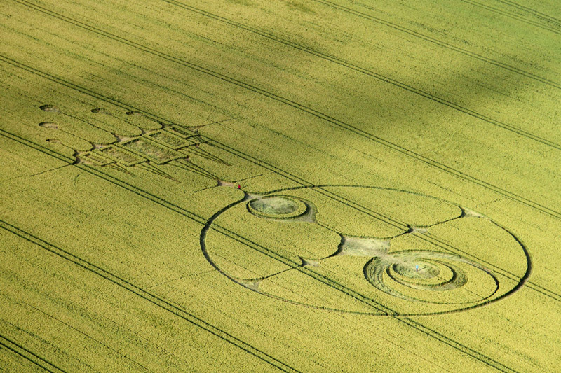 Stanton St Bernard, Wiltshire crop circle, aerial photo 73