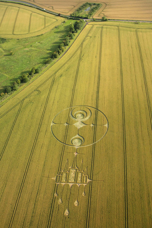 Stanton St Bernard, Wiltshire crop circle, aerial photo 34