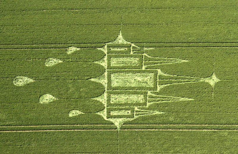 Stanton St Bernard, Wiltshire crop circle, aerial photo 12