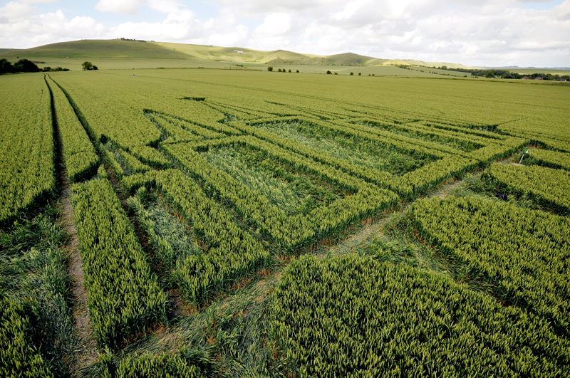 Stanton St Bernard, Wiltshire crop circle, aerial photo 83