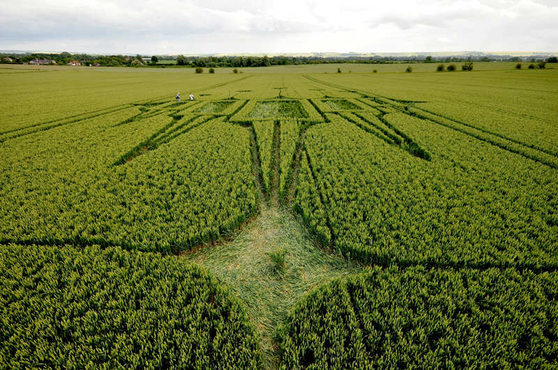 Stanton St Bernard, Wiltshire crop circle, aerial photo 85