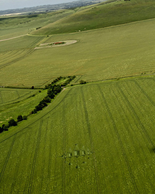 Stanton St Bernard, Wiltshire crop circle, aerial photo 16