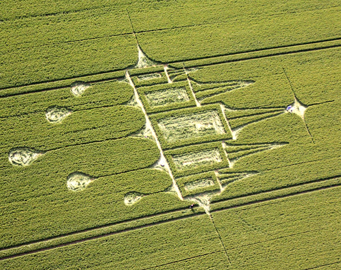 Stanton St Bernard, Wiltshire crop circle, aerial photo 18