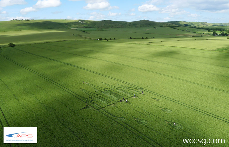 Stanton St Bernard, Wiltshire crop circle, aerial photo 19