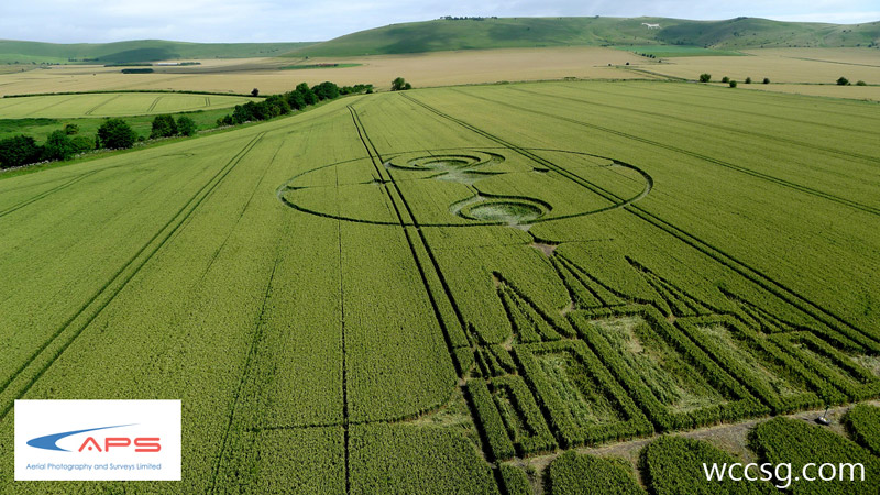 Stanton St Bernard, Wiltshire crop circle, aerial photo 27