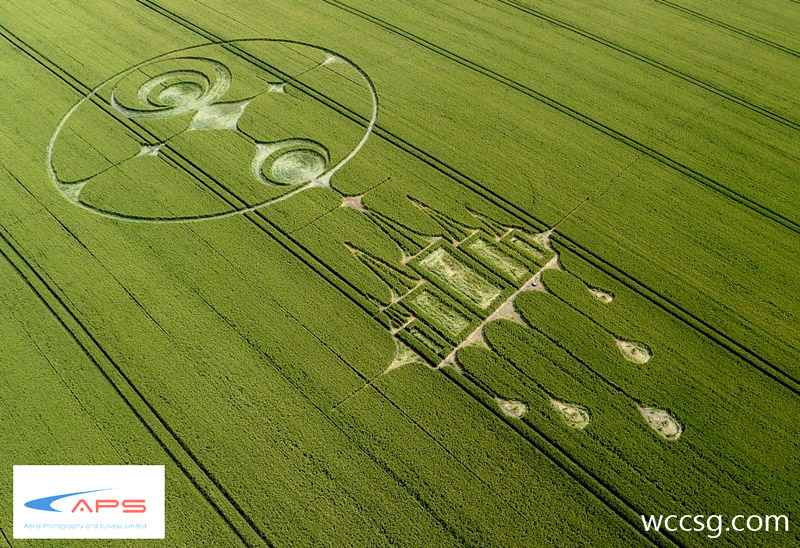Stanton St Bernard, Wiltshire crop circle, aerial photo 26