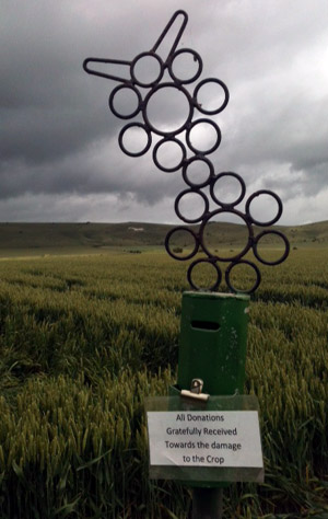 Stanton St Bernard, Wiltshire crop circle, aerial photo 14