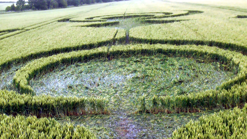 Stanton St Bernard, Wiltshire crop circle, aerial photo 94