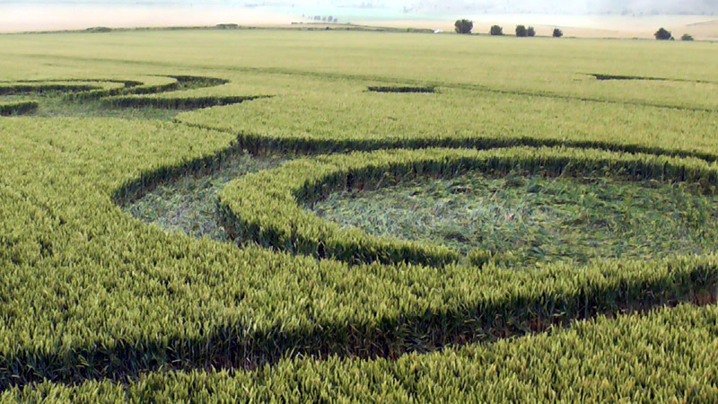 Stanton St Bernard, Wiltshire crop circle, aerial photo 93