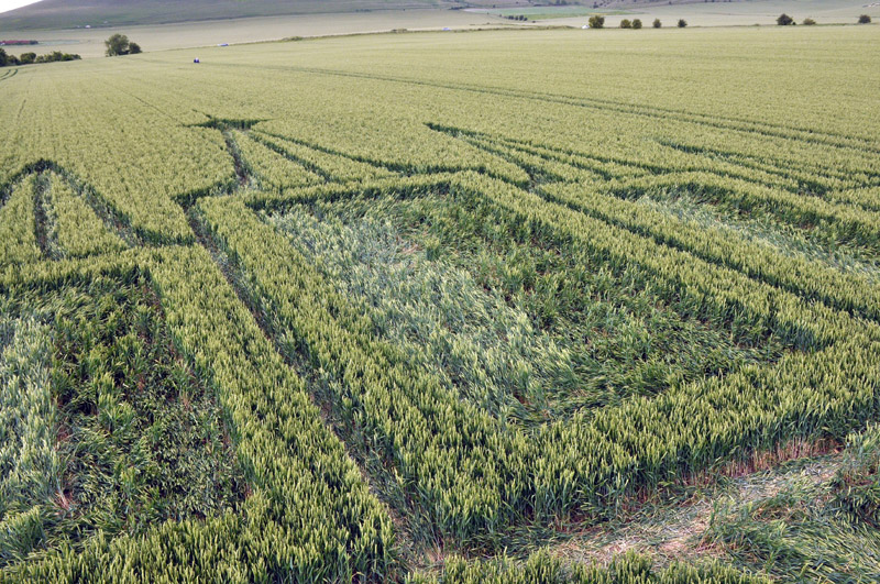 Stanton St Bernard, Wiltshire crop circle, aerial photo 77