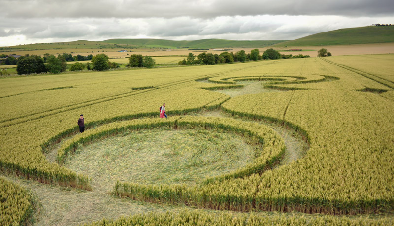 Stanton St Bernard, Wiltshire crop circle, aerial photo 87