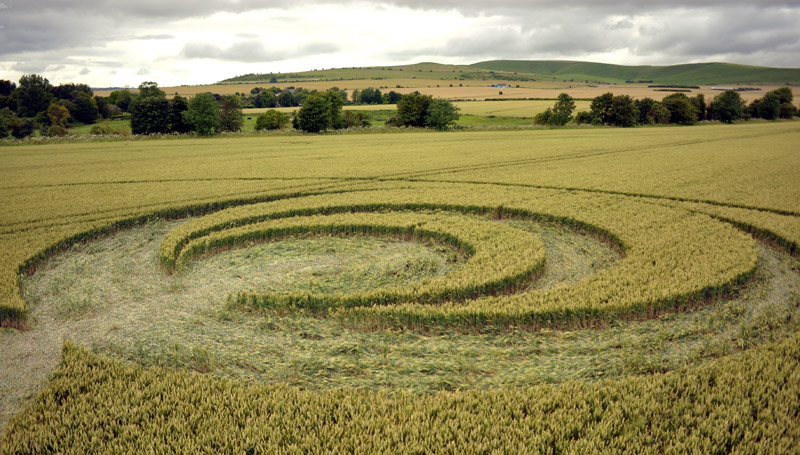 Stanton St Bernard, Wiltshire crop circle, aerial photo 89