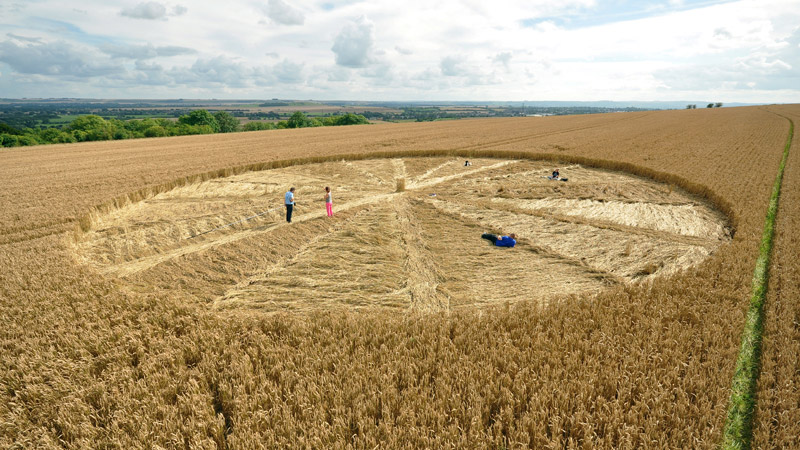 Stone Pit Hill, Wiltshire crop circle, aerial photo 17