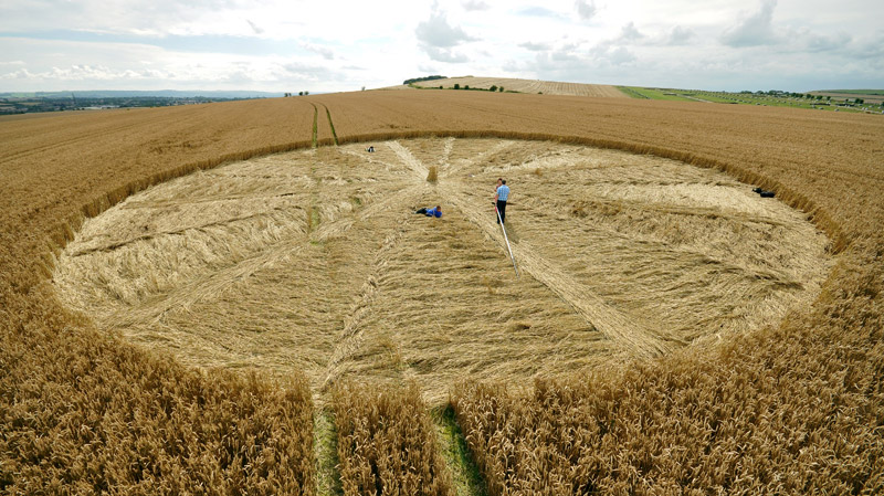 Stone Pit Hill, Wiltshire crop circle, aerial photo 18