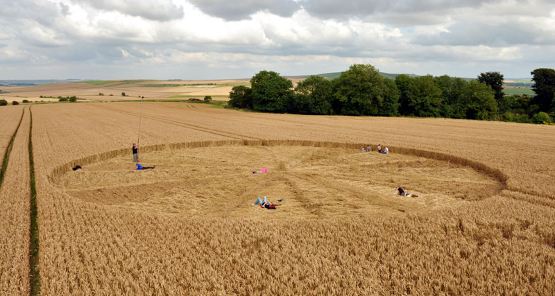 Stone Pit Hill, Wiltshire crop circle, aerial photo 14