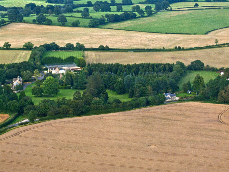 Tanners Bridge, Wiltshire crop circle, aerial photo 3