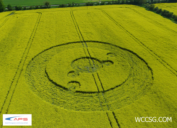 Uffington White Horse, Oxfordshire crop circle, aerial photo 2