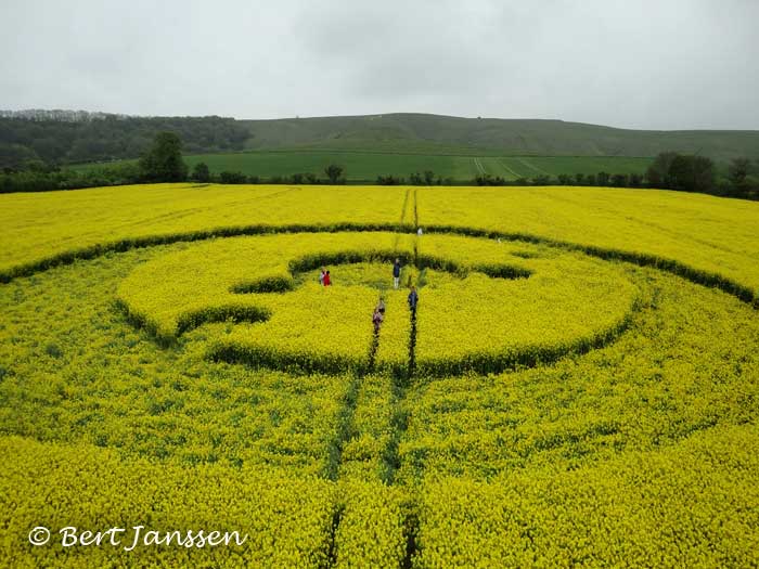 Uffington White Horse, Oxfordshire crop circle, aerial photo 12
