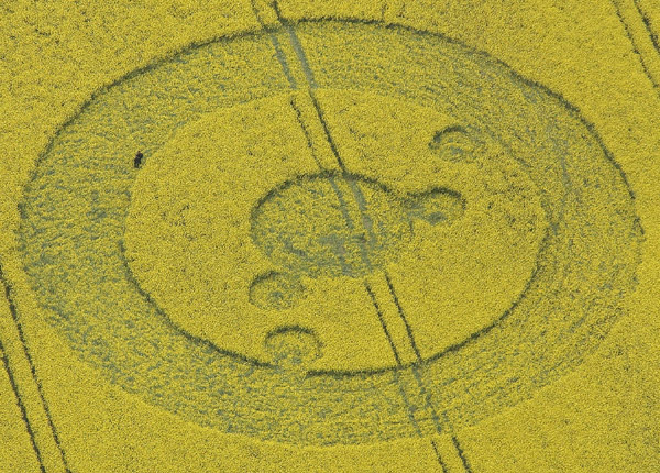 Uffington White Horse, Oxfordshire crop circle, aerial photo 3